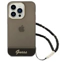 Etui Guess Translucent Pearl Strap na iPhone 14 Pro Max - czarne Guess