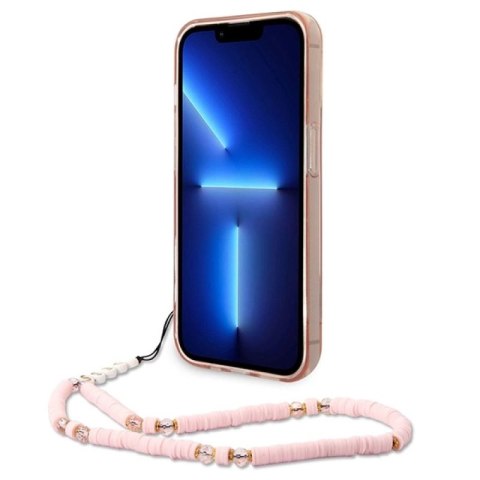 Etui Guess Translucent Pearl Strap na iPhone 14 Pro Max - różowe Guess