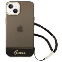 Etui Guess Translucent Pearl Strap na iPhone 14 - czarne Guess