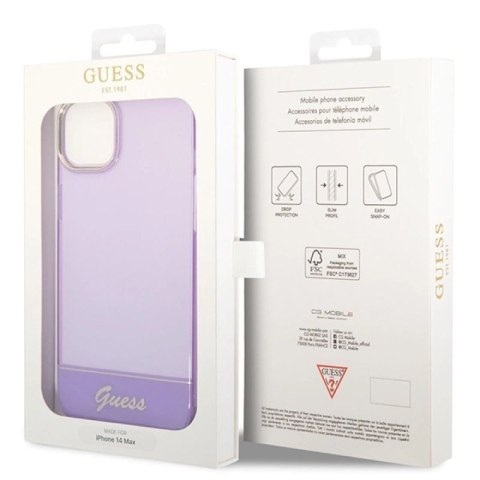 Etui Guess Translucent na iPhone 14 Plus - fioletowe Guess