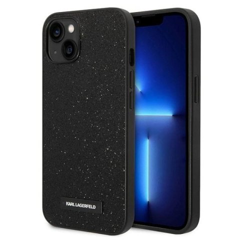Etui Karl Lagerfeld Glitter Plaque Logo na iPhone 14 Plus - czarne Karl Lagerfeld