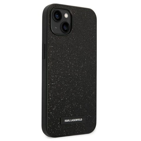 Etui Karl Lagerfeld Glitter Plaque Logo na iPhone 14 Plus - czarne Karl Lagerfeld