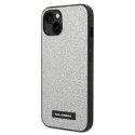 Etui Karl Lagerfeld Glitter Plaque Logo na iPhone 14 Plus - srebrne Karl Lagerfeld