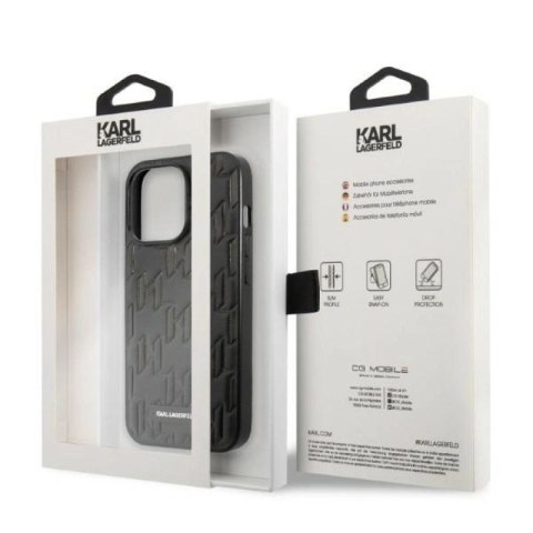 Etui Karl Lagerfeld Monogram Plaque na iPhone 13 Pro Max - czarne Karl Lagerfeld