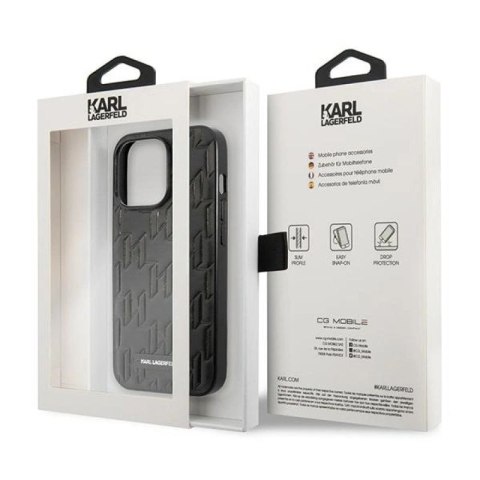 Etui Karl Lagerfeld Monogram Plaque na iPhone 13 Pro / iPhone 13 - czarne Karl Lagerfeld