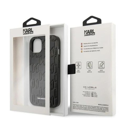 Etui Karl Lagerfeld Monogram Plaque na iPhone 13 mini - czarne Karl Lagerfeld