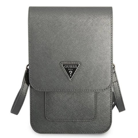 Torebka Guess Saffiano Triangle - szara