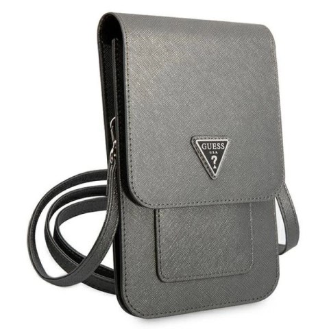 Torebka Guess Saffiano Triangle - szara