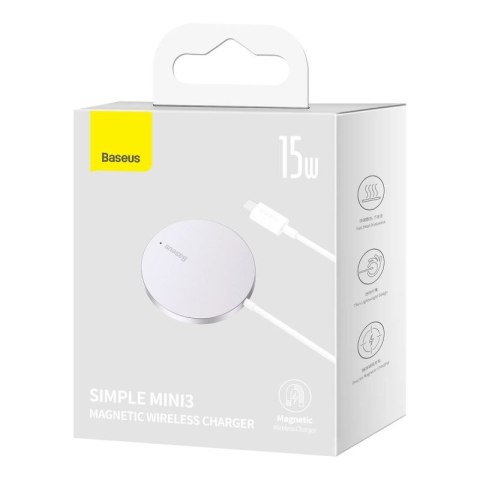 Baseus Simple Mini3 ładowarka indukcyjna 15W srebrny Baseus