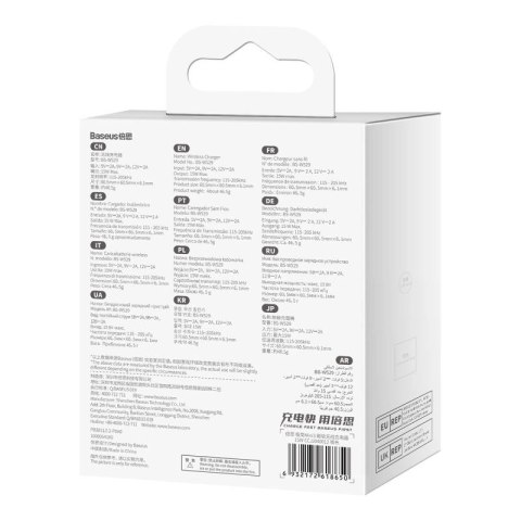 Baseus Simple Mini3 ładowarka indukcyjna 15W srebrny Baseus