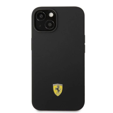 Etui Ferrari Silicone Metal Logo Magsafe na iPhone 14 Plus - czarne Ferrari