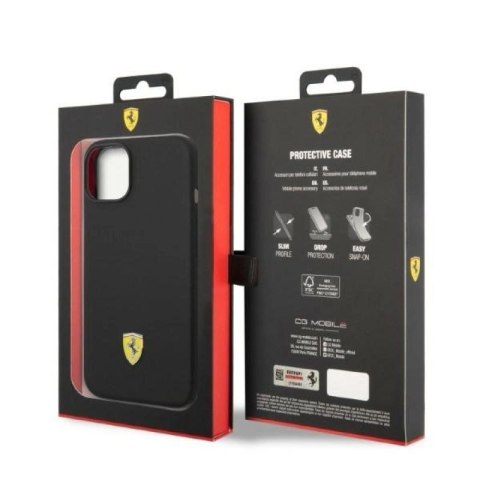 Etui Ferrari Silicone Metal Logo Magsafe na iPhone 14 Plus - czarne Ferrari