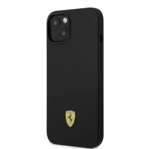 Etui Ferrari Silicone Metal Logo Magsafe na iPhone 14 - czarne Ferrari