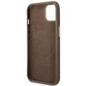 Etui Guess 4G Logo Plate MagSafe na iPhone 14 Plus - brązowe Guess