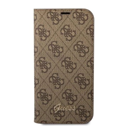 Etui Guess 4G Vintage Gold Logo na iPhone 14 Pro Max - brązowe Guess