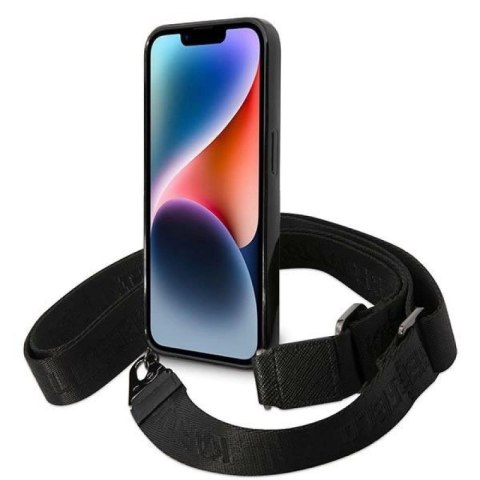 Etui Karl Lagerfeld Color Stripes Strap na iPhone 14 Pro Max - różowe Karl Lagerfeld