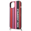 Etui Karl Lagerfeld Color Stripes Strap na iPhone 14 - różowe Karl Lagerfeld
