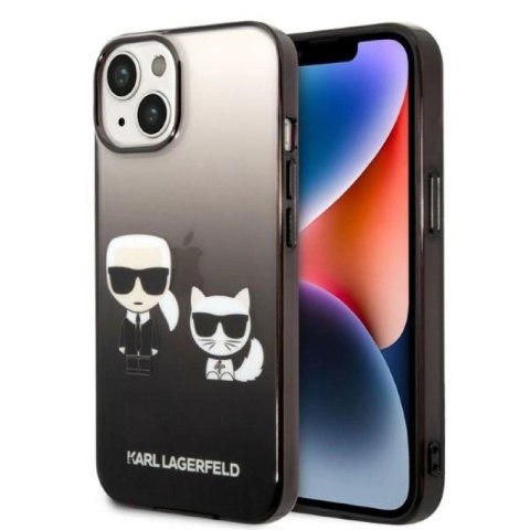 Etui Karl Lagerfeld Gradient Ikonik Karl&Choupette na iPhone 14 Plus - czarne Karl Lagerfeld