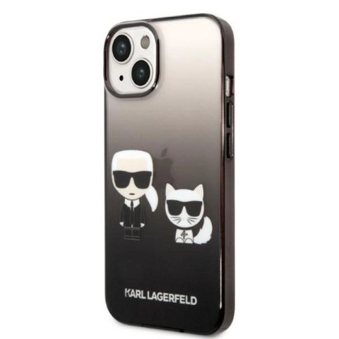 Etui Karl Lagerfeld Gradient Ikonik Karl&Choupette na iPhone 14 Plus - czarne Karl Lagerfeld