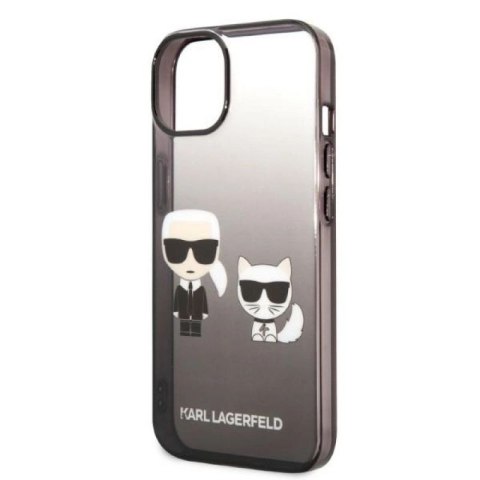 Etui Karl Lagerfeld Gradient Ikonik Karl&Choupette na iPhone 14 Plus - czarne Karl Lagerfeld