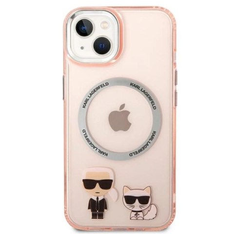 Etui Karl Lagerfeld Karl&Choupette Aluminium MagSafe na iPhone 14 Plus - różowe Karl Lagerfeld