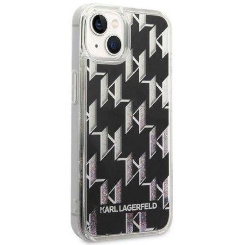 Etui Karl Lagerfeld Liquid Glitter Monogram na iPhone 14 Plus - czarne Karl Lagerfeld