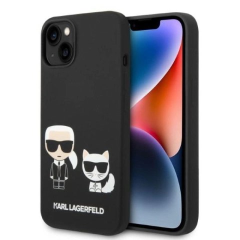 Etui Karl Lagerfeld Liquid Silicone Karl&Choupette MagSafe na iPhone 14 Plus - czarne Karl Lagerfeld