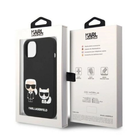 Etui Karl Lagerfeld Liquid Silicone Karl&Choupette MagSafe na iPhone 14 Plus - czarne Karl Lagerfeld