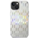 Etui Karl Lagerfeld Monogram Iridescent na iPhone 14 Plus - srebrne Karl Lagerfeld