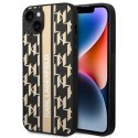 Etui Karl Lagerfeld Monogram Stripe na iPhone 14 Plus - brązowe Karl Lagerfeld