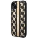 Etui Karl Lagerfeld Monogram Stripe na iPhone 14 Plus - brązowe Karl Lagerfeld