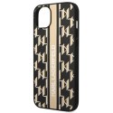 Etui Karl Lagerfeld Monogram Stripe na iPhone 14 Plus - brązowe Karl Lagerfeld