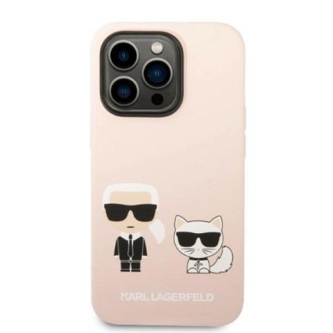 Etui Karl Lagerfeld Silicone Karl&Choupette MagSafe na iPhone 14 Pro - jasnoróżowe Karl Lagerfeld