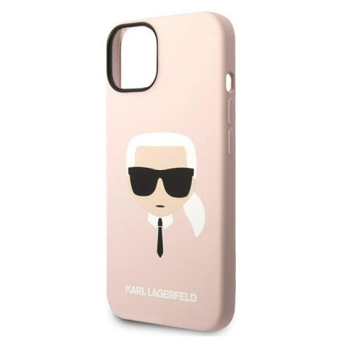 Etui Karl Lagerfeld Silicone Karl's Head na iPhone 14 Plus - różowe Karl Lagerfeld