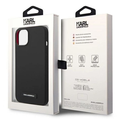 Etui Karl Lagerfeld Silicone Plaque MagSafe na iPhone 14 Plus - czarne Karl Lagerfeld