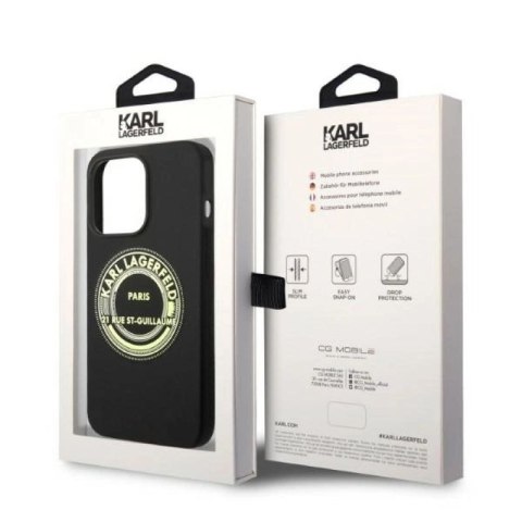 Etui Karl Lagerfeld Silicone RSG na iPhone 14 Pro - czarne Karl Lagerfeld