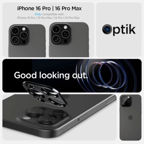 Osłona aparatu Spigen Optik.tR Camera Protector na iPhone 14 Pro / Pro Max / 15 Pro / Pro Max / 16 Pro / Pro Max- czarna 2 szt. Spigen