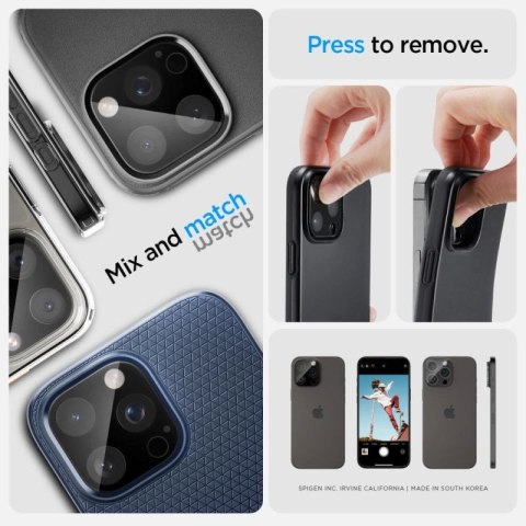 Osłona aparatu Spigen Optik.tR Camera Protector na iPhone 14 Pro / Pro Max / 15 Pro / Pro Max / 16 Pro / Pro Max- czarna 2 szt. Spigen