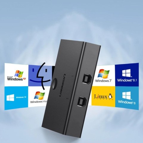 Ugreen switch przełącznik 2xUSB-B - USB-A czarny (30345) UGREEN