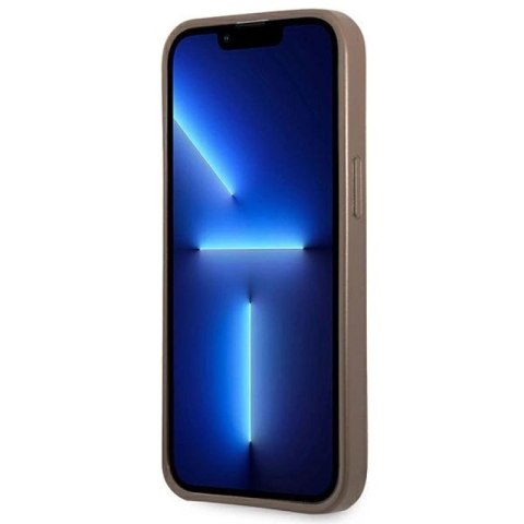 Etui Guess 4G Triangle Logo Cardslot na iPhone 13 Pro / 13 - brązowe Guess