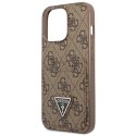 Etui Guess 4G Triangle Logo Cardslot na iPhone 13 Pro / 13 - brązowe Guess