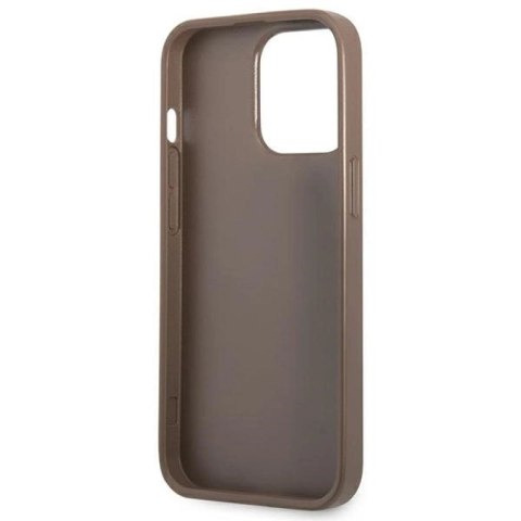 Etui Guess 4G Triangle Logo Cardslot na iPhone 13 Pro / 13 - brązowe Guess
