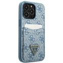 Etui Guess 4G Triangle Logo Cardslot na iPhone 13 Pro / 13 - niebieskie Guess