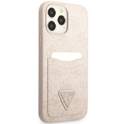 Etui Guess 4G Triangle Logo Cardslot na iPhone 13 Pro / 13 - różowe Guess