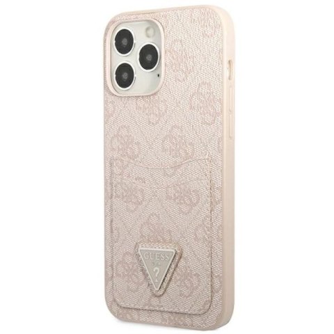 Etui Guess 4G Triangle Logo Cardslot na iPhone 13 Pro Max - różowe Guess