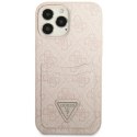 Etui Guess 4G Triangle Logo Cardslot na iPhone 13 Pro Max - różowe Guess