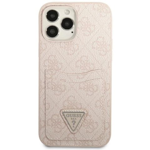 Etui Guess 4G Triangle Logo Cardslot na iPhone 13 Pro Max - różowe Guess
