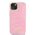 Etui Guess Croco Collection na iPhone 14 Plus - różowe Guess