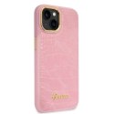 Etui Guess Croco Collection na iPhone 14 Plus - różowe Guess