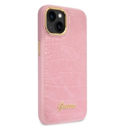 Etui Guess Croco Collection na iPhone 14 Plus - różowe Guess